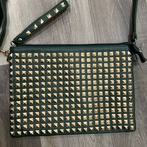 Green purse with studs